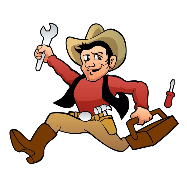 Handyman cowboy.handyman illustration  — Archivo Imágenes Vectoriales